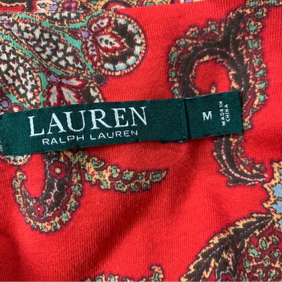 LRL Ralph Lauren Pajama PJ Set  Womens M Shirt Pants Christmas Print Monogram - Picture 15 of 16